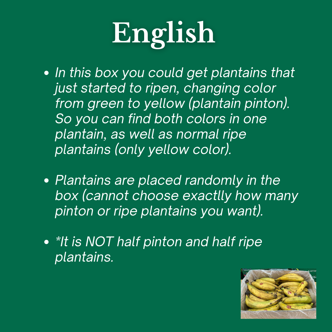 Plátano pintón y maduro